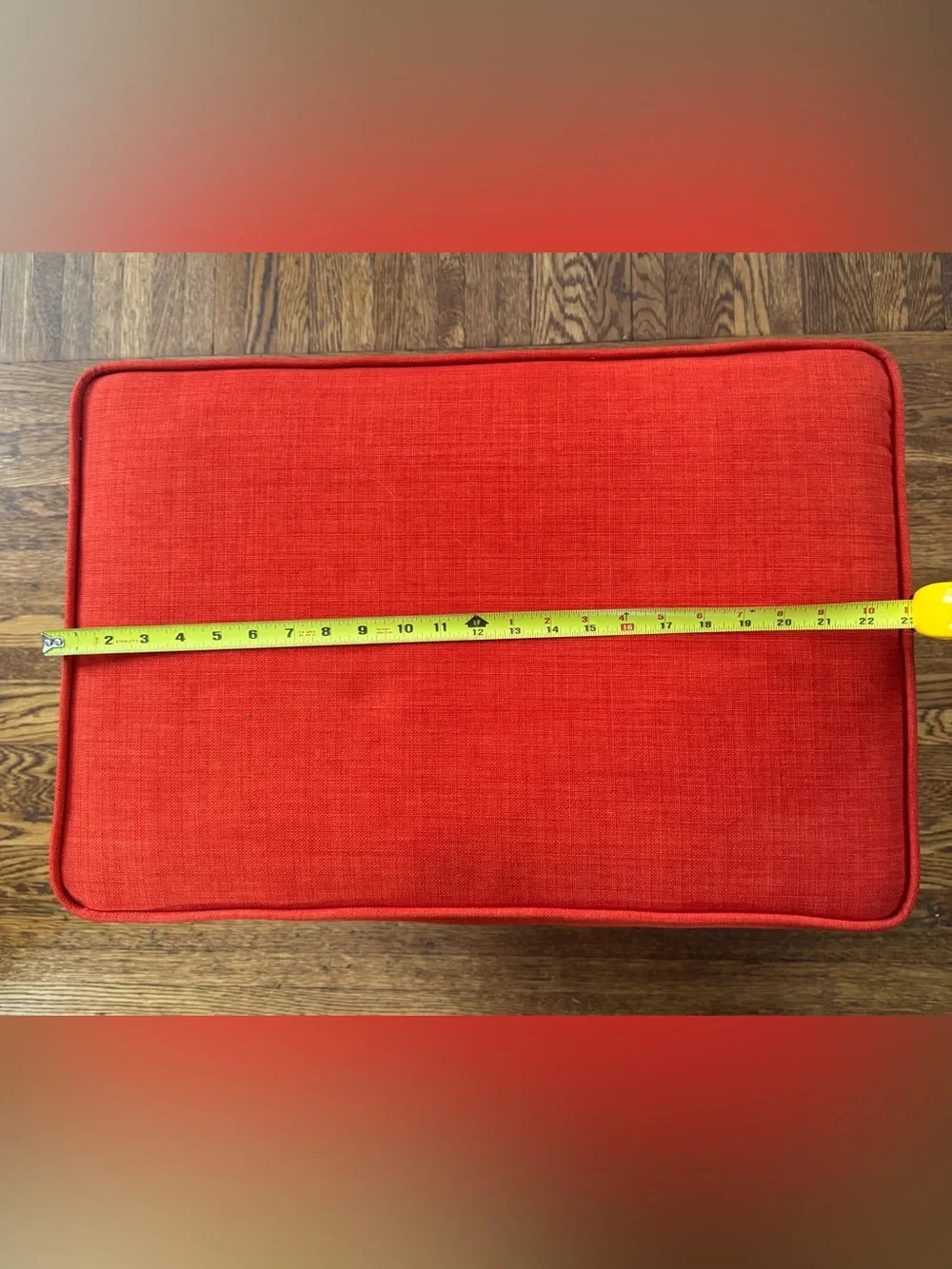 SUNKIST ORANGE 🍊 COLORED BRIGHT Upholstered Accent Ottoman Bench - Brand IKEA.